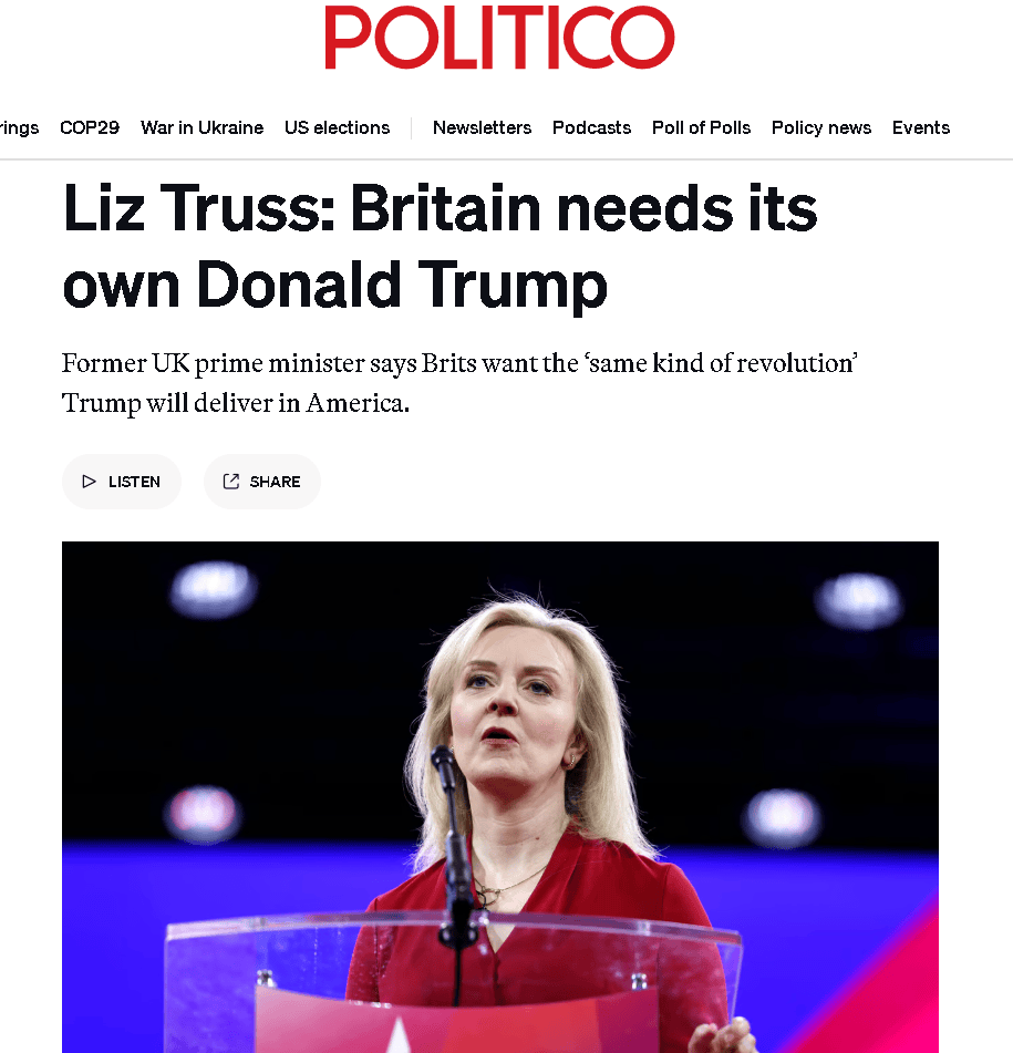 美媒:英国任期最短首相特拉斯,成了特朗普“迷妹”